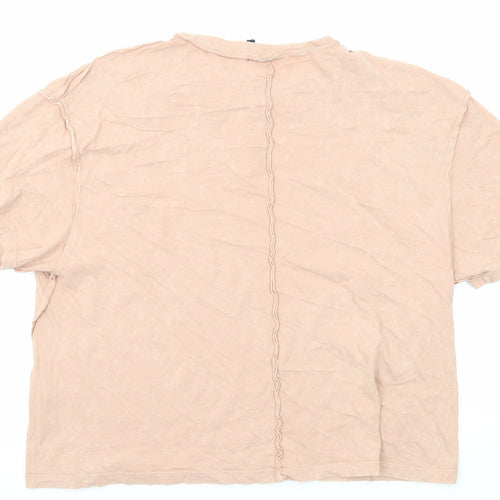 ASOS Womens Pink Cotton Basic T-Shirt Size 12 Round Neck