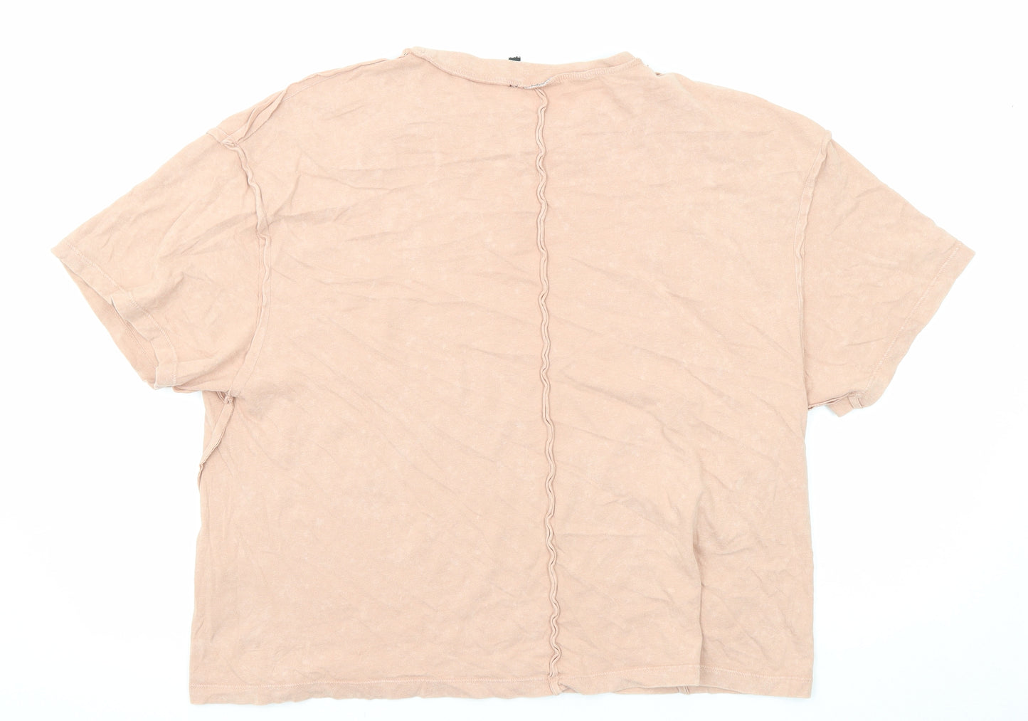 ASOS Womens Pink Cotton Basic T-Shirt Size 12 Round Neck