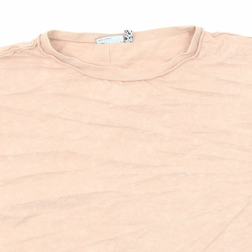 ASOS Womens Pink Cotton Basic T-Shirt Size 12 Round Neck