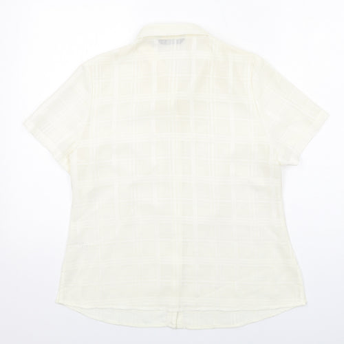 Bonmarché Womens Ivory Polyester Basic Button-Up Size 14 Collared