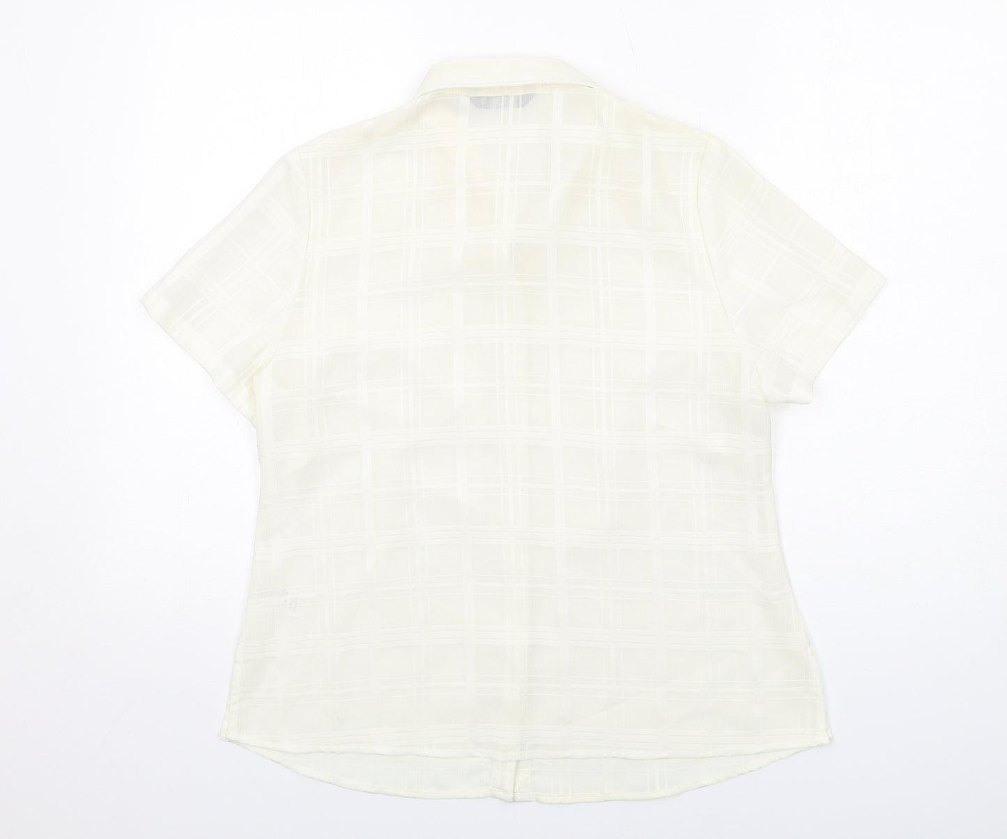 Bonmarché Womens Ivory Polyester Basic Button-Up Size 14 Collared