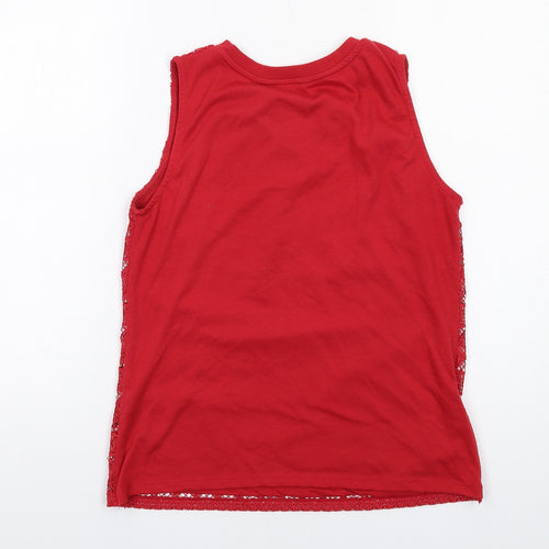 Dorothy Perkins Womens Red Polyester Basic Tank Size 10 Round Neck