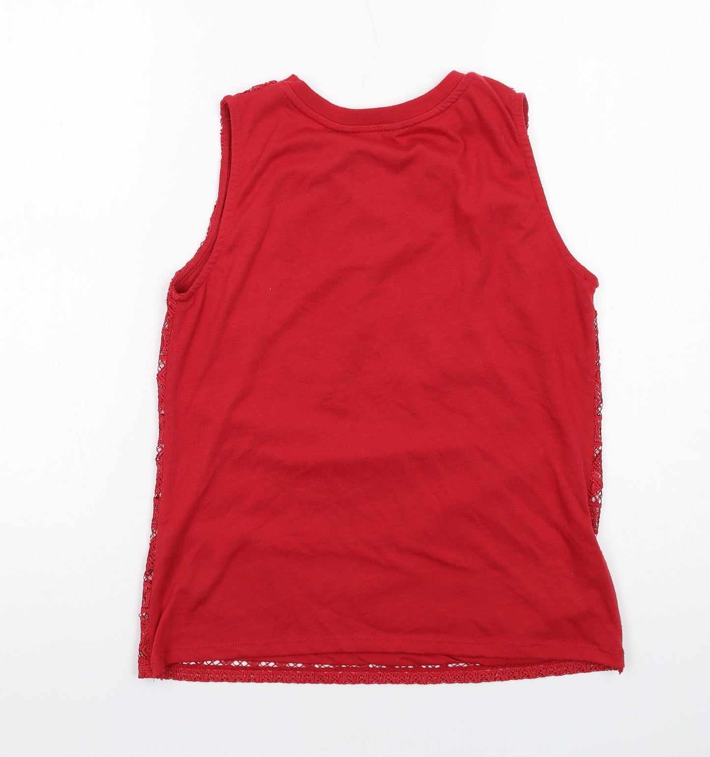 Dorothy Perkins Womens Red Polyester Basic Tank Size 10 Round Neck