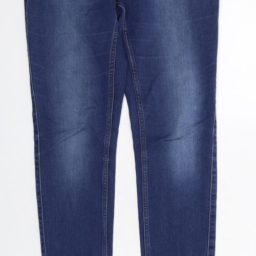 VERO MODA Womens Blue Cotton Skinny Jeans Size S L34 in Regular Zip