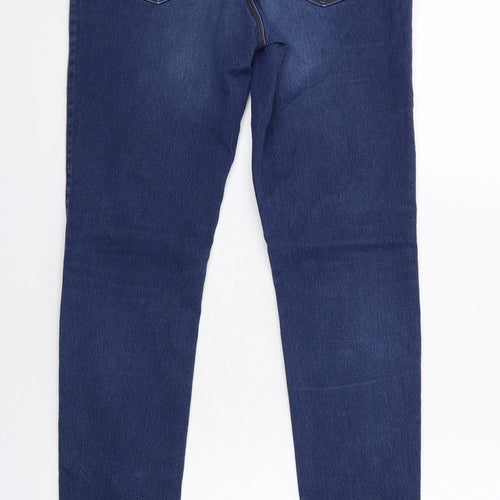 VERO MODA Womens Blue Cotton Skinny Jeans Size S L34 in Regular Zip