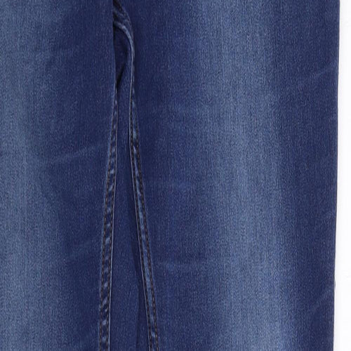 VERO MODA Womens Blue Cotton Skinny Jeans Size S L34 in Regular Zip