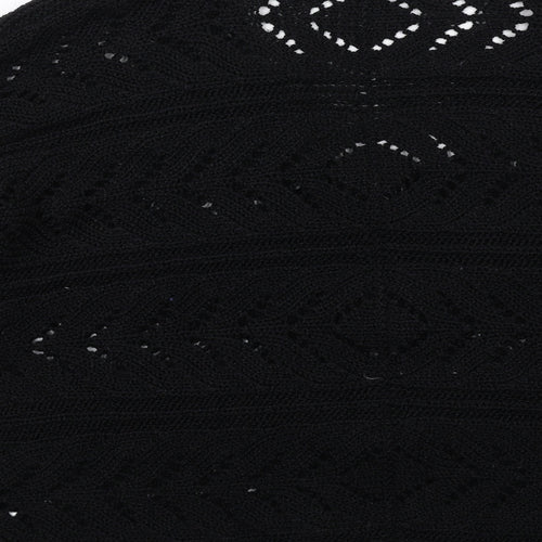 Stephen Y Womens Black V-Neck Acrylic Cardigan Jumper Size L