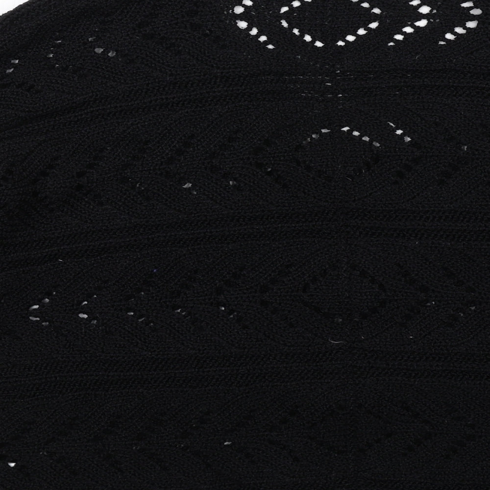 Stephen Y Womens Black V-Neck Acrylic Cardigan Jumper Size L