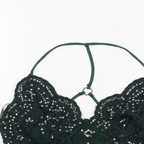 River Island Womens Green Polyester Cropped Tank Size 8 Sweetheart - Bralette