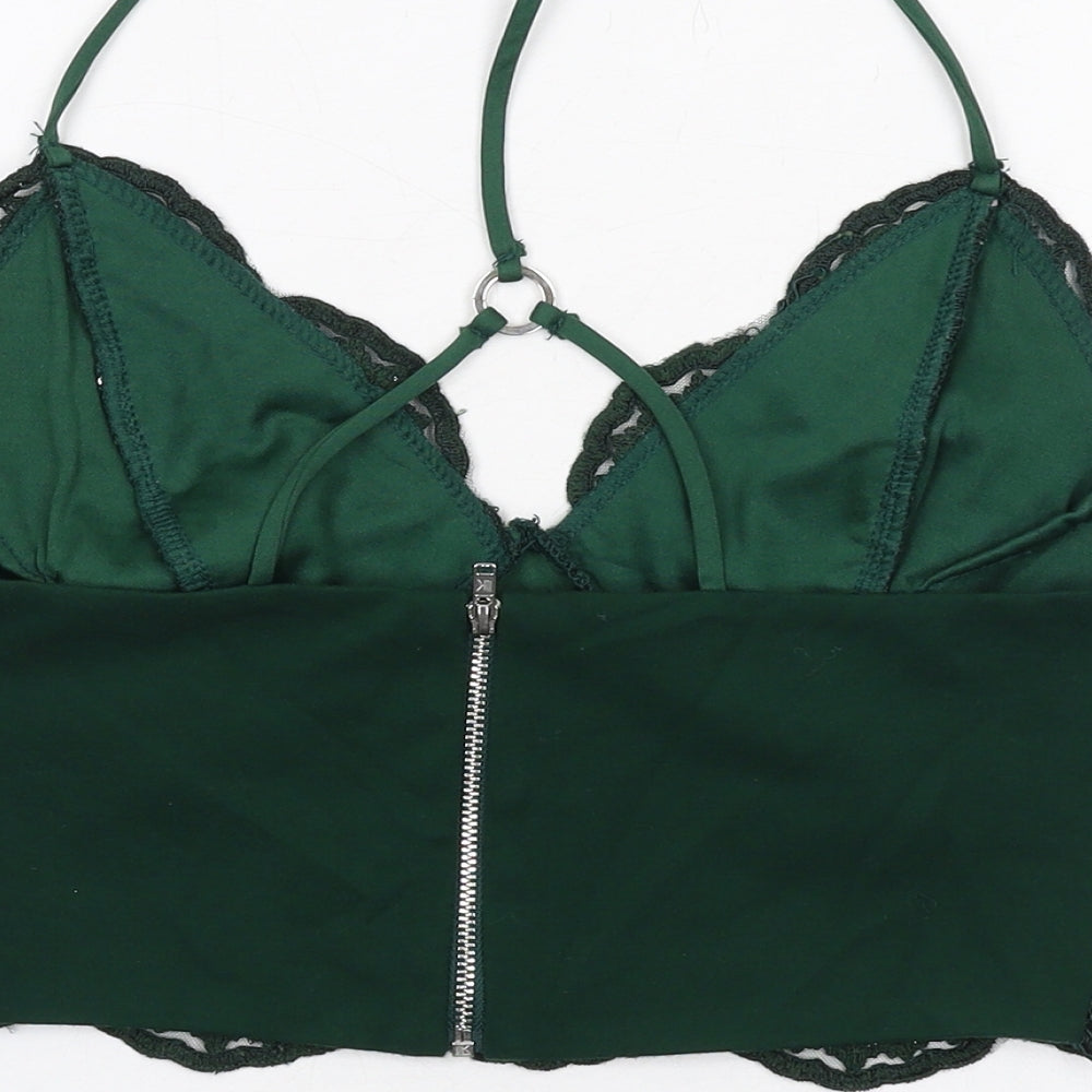 River Island Womens Green Polyester Cropped Tank Size 8 Sweetheart - Bralette