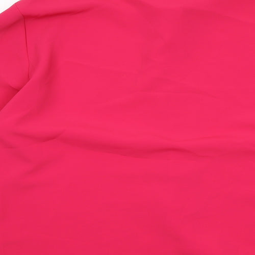 Country Casuals Womens Pink Polyester Basic Button-Up Size 12 Collared