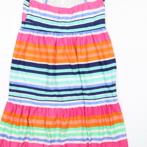 Utam Boutique Womens Multicoloured Striped Viscose Tank Dress Size 10 V-Neck Zip