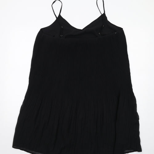 Very Womens Black Polyester Slip Dress Size 16 V-Neck Pullover