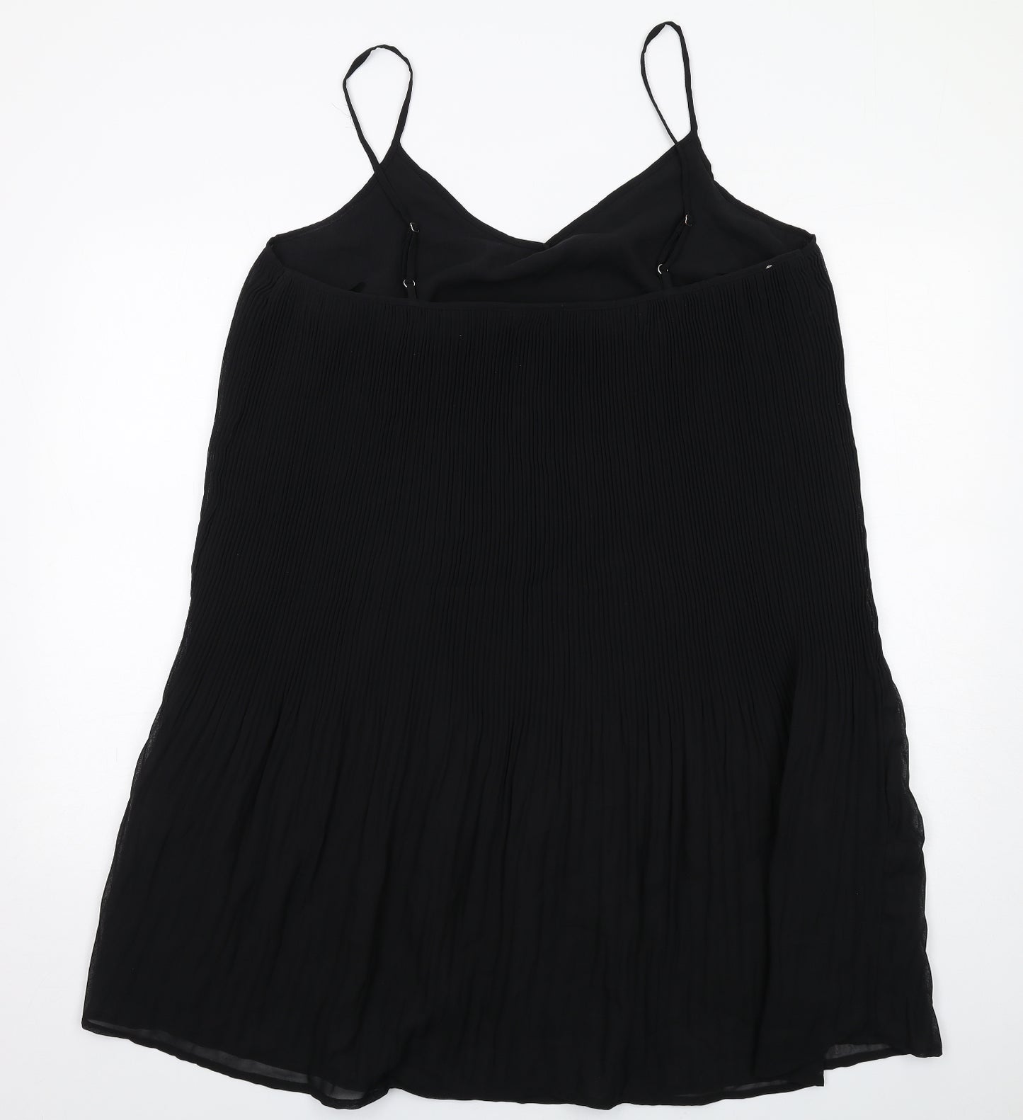 Very Womens Black Polyester Slip Dress Size 16 V-Neck Pullover