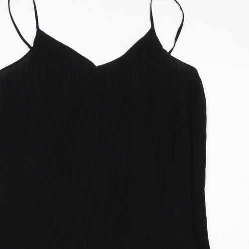 Very Womens Black Polyester Slip Dress Size 16 V-Neck Pullover