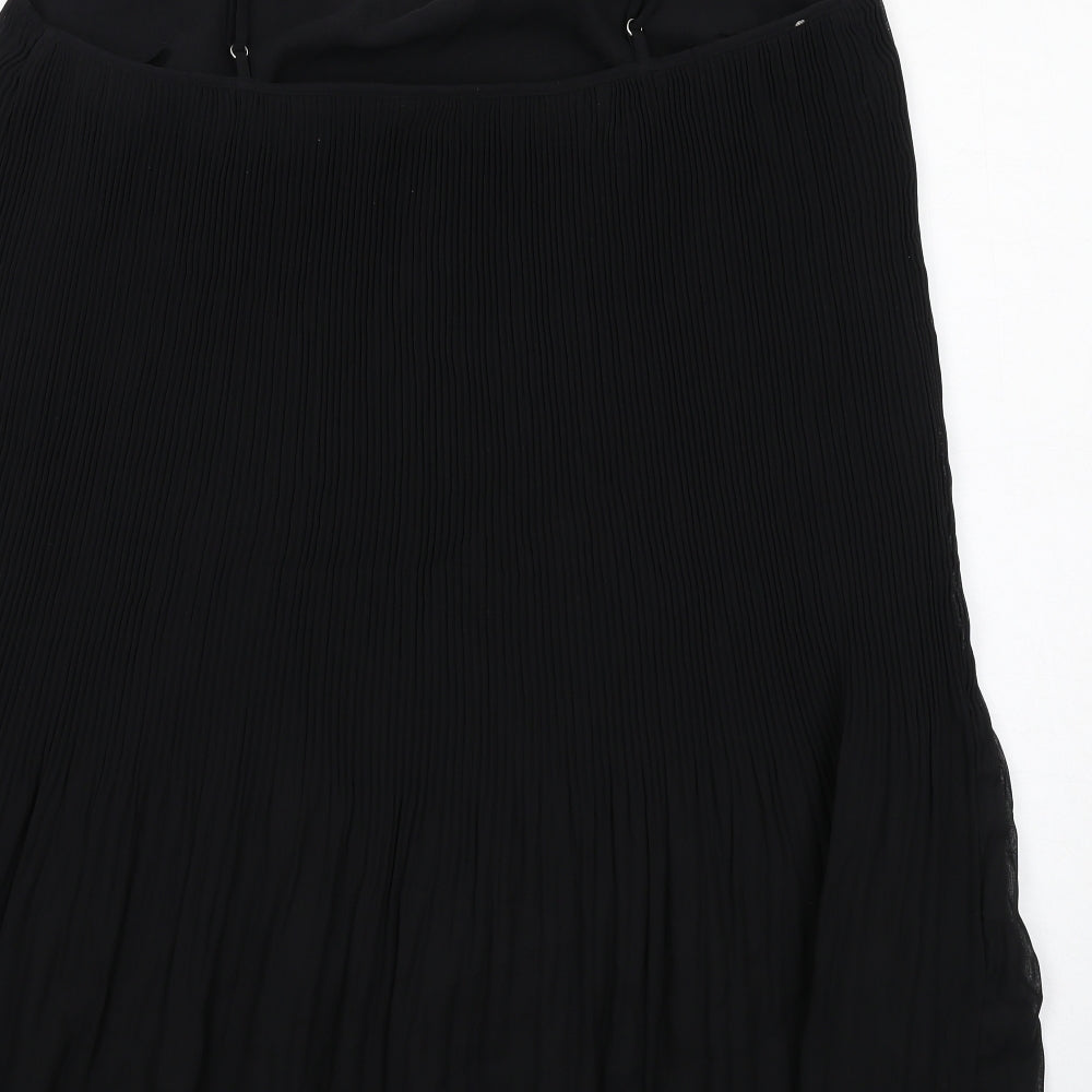 Very Womens Black Polyester Slip Dress Size 16 V-Neck Pullover