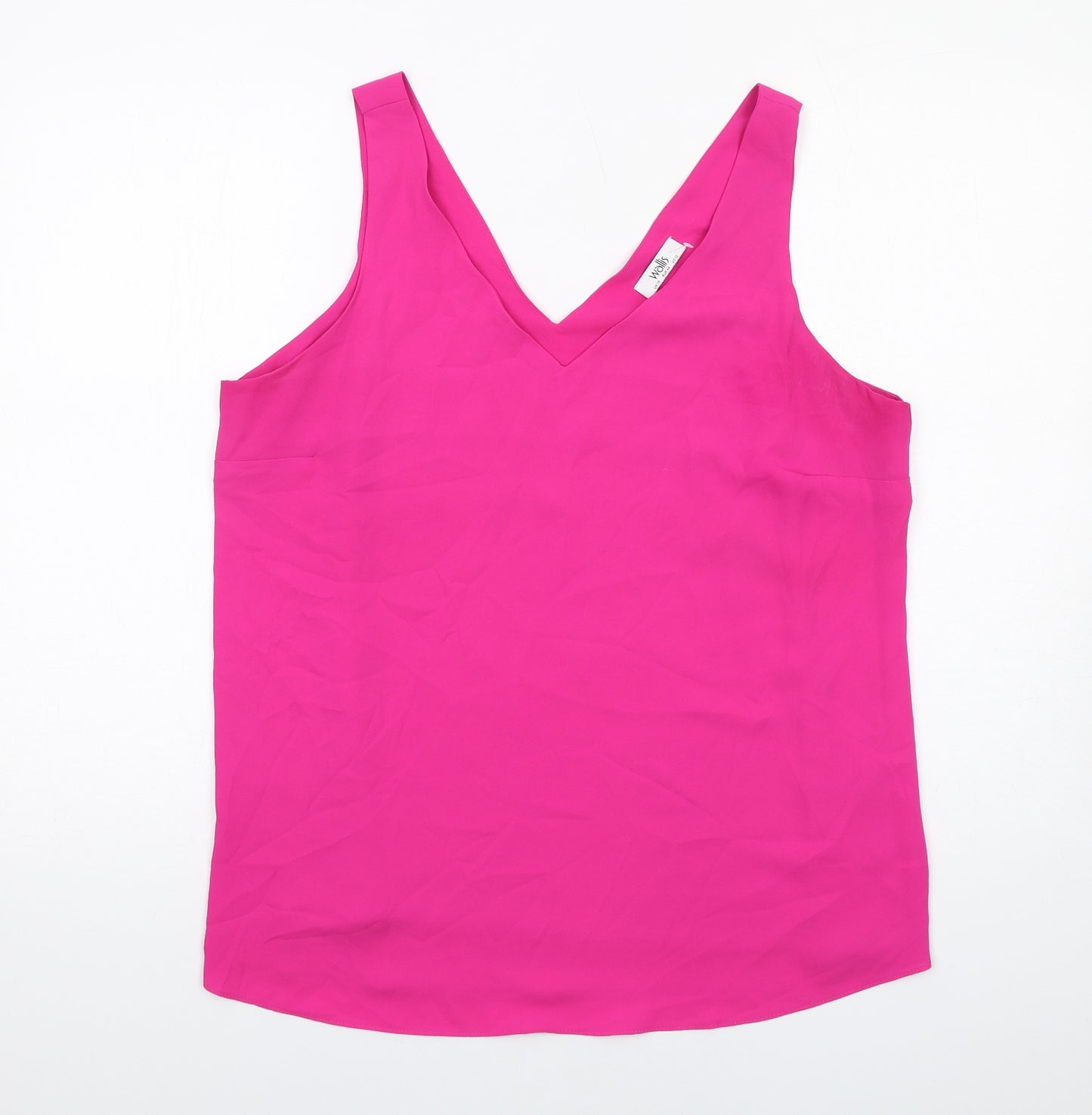 Wallis Womens Pink Polyester Basic Tank Size 16 V-Neck