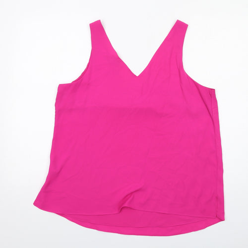 Wallis Womens Pink Polyester Basic Tank Size 16 V-Neck