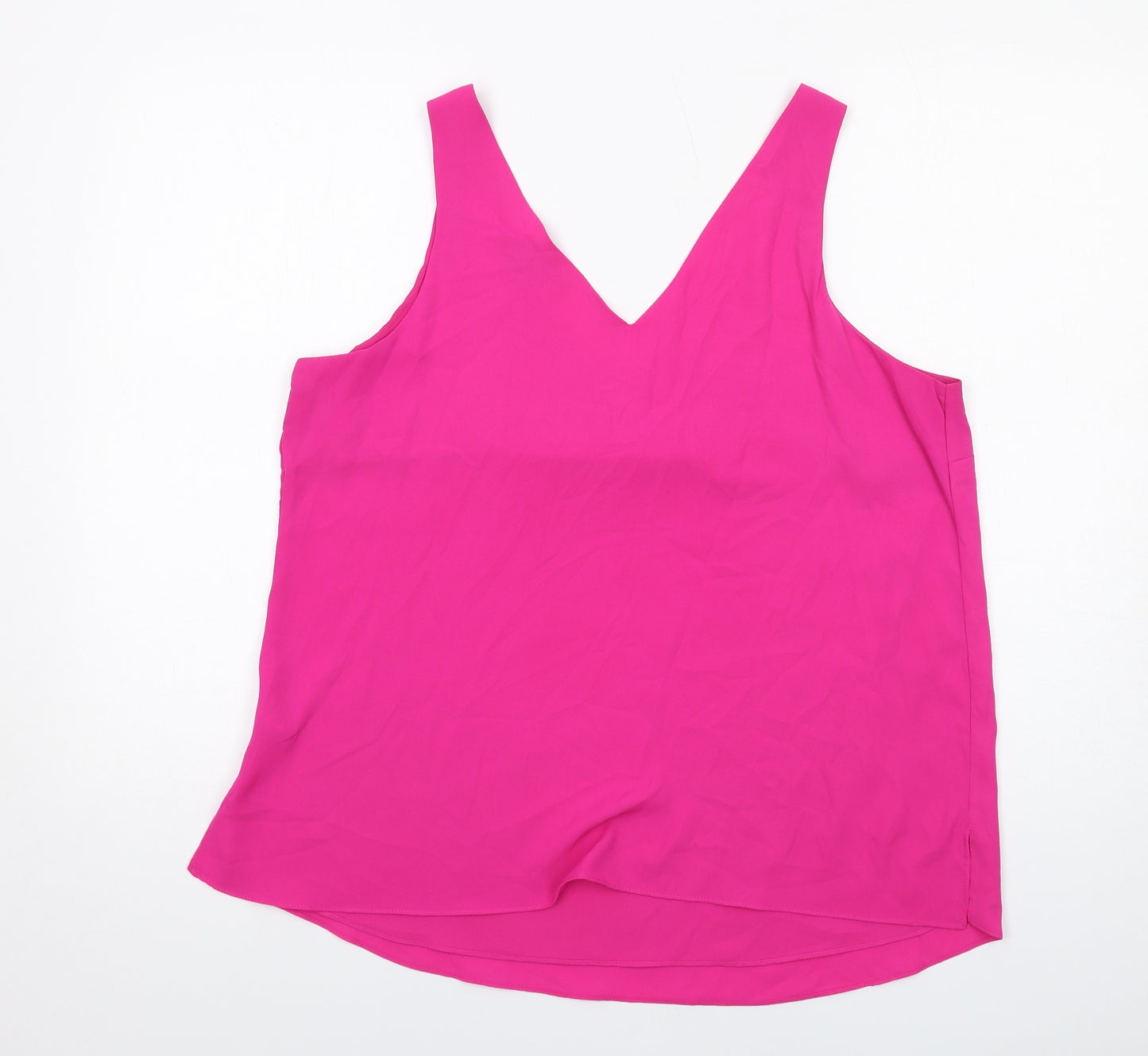 Wallis Womens Pink Polyester Basic Tank Size 16 V-Neck