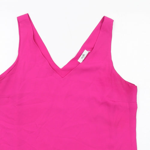 Wallis Womens Pink Polyester Basic Tank Size 16 V-Neck