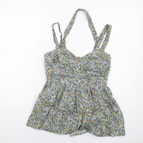 French Connection Womens Multicoloured Floral Cotton Camisole Tank Size 10 Halter