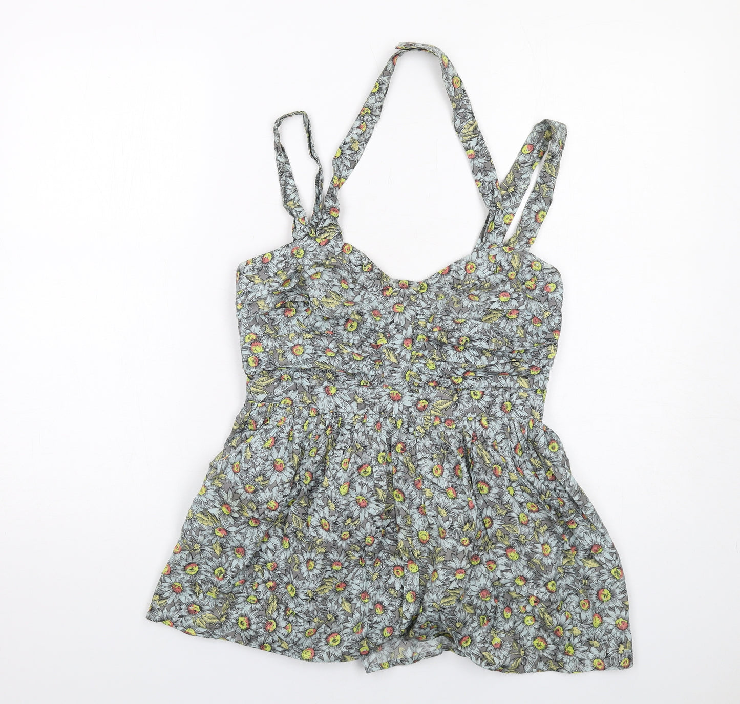 French Connection Womens Multicoloured Floral Cotton Camisole Tank Size 10 Halter