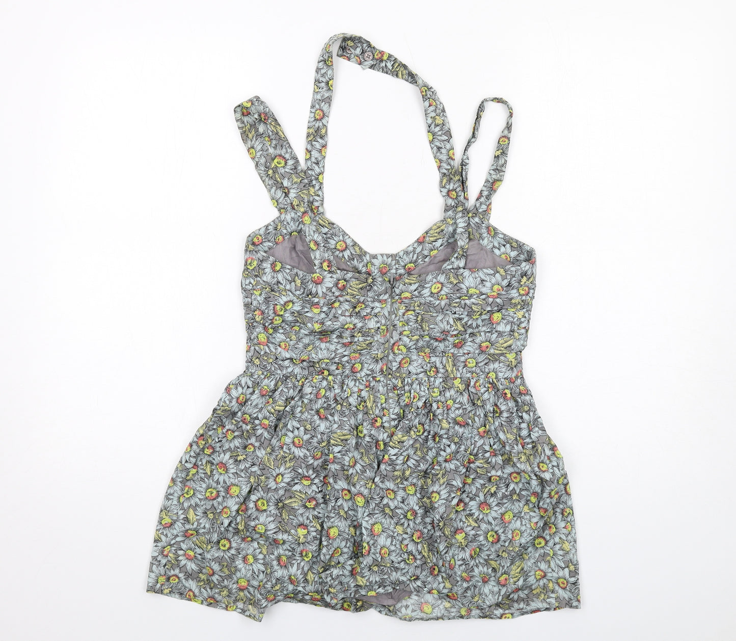 French Connection Womens Multicoloured Floral Cotton Camisole Tank Size 10 Halter