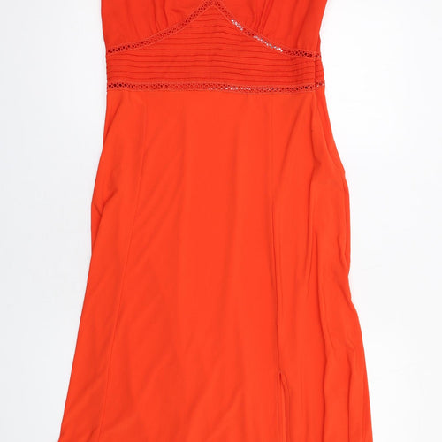 NEXT Womens Red Polyester Trapeze & Swing Size 10 V-Neck Zip