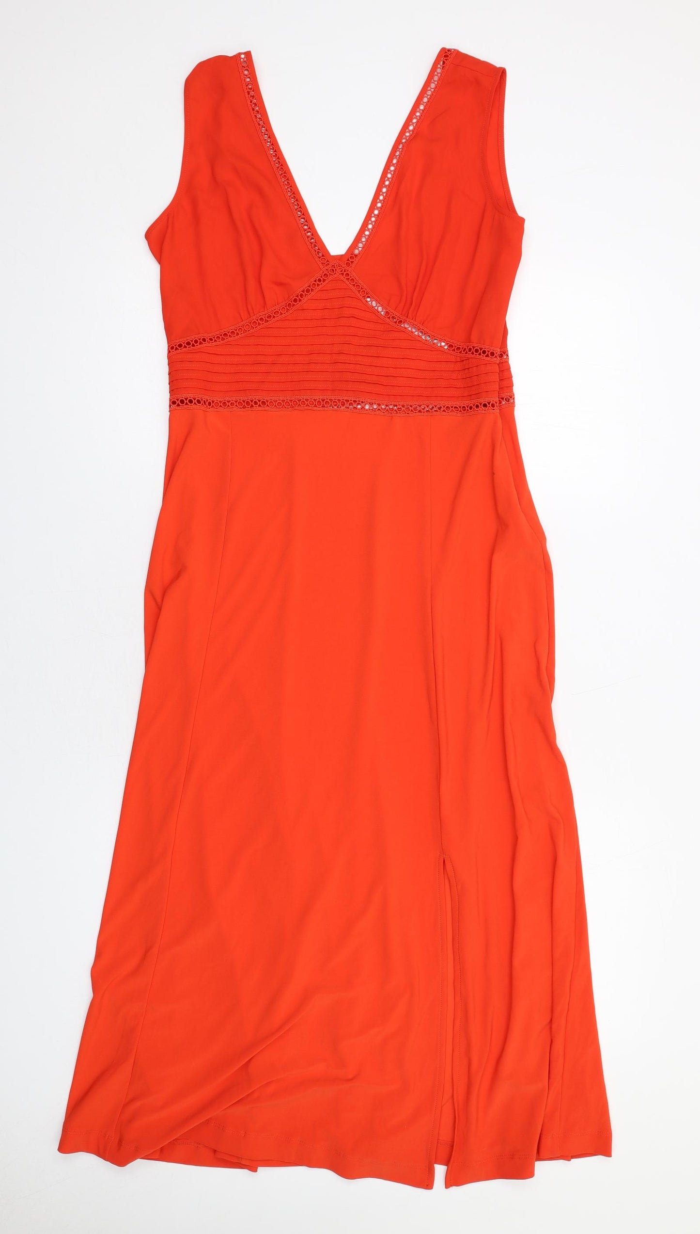 NEXT Womens Red Polyester Trapeze & Swing Size 10 V-Neck Zip