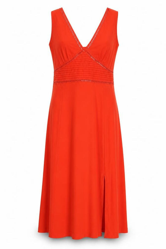 Front view of Next women’s red polyester trapeze & swing, size UK 10, v-neck zip