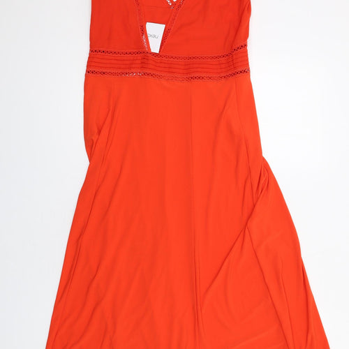 NEXT Womens Red Polyester Trapeze & Swing Size 10 V-Neck Zip