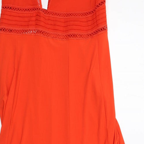 NEXT Womens Red Polyester Trapeze & Swing Size 10 V-Neck Zip