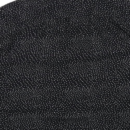 H&M Womens Black Geometric Polyester Basic Button-Up Size 12 Collared