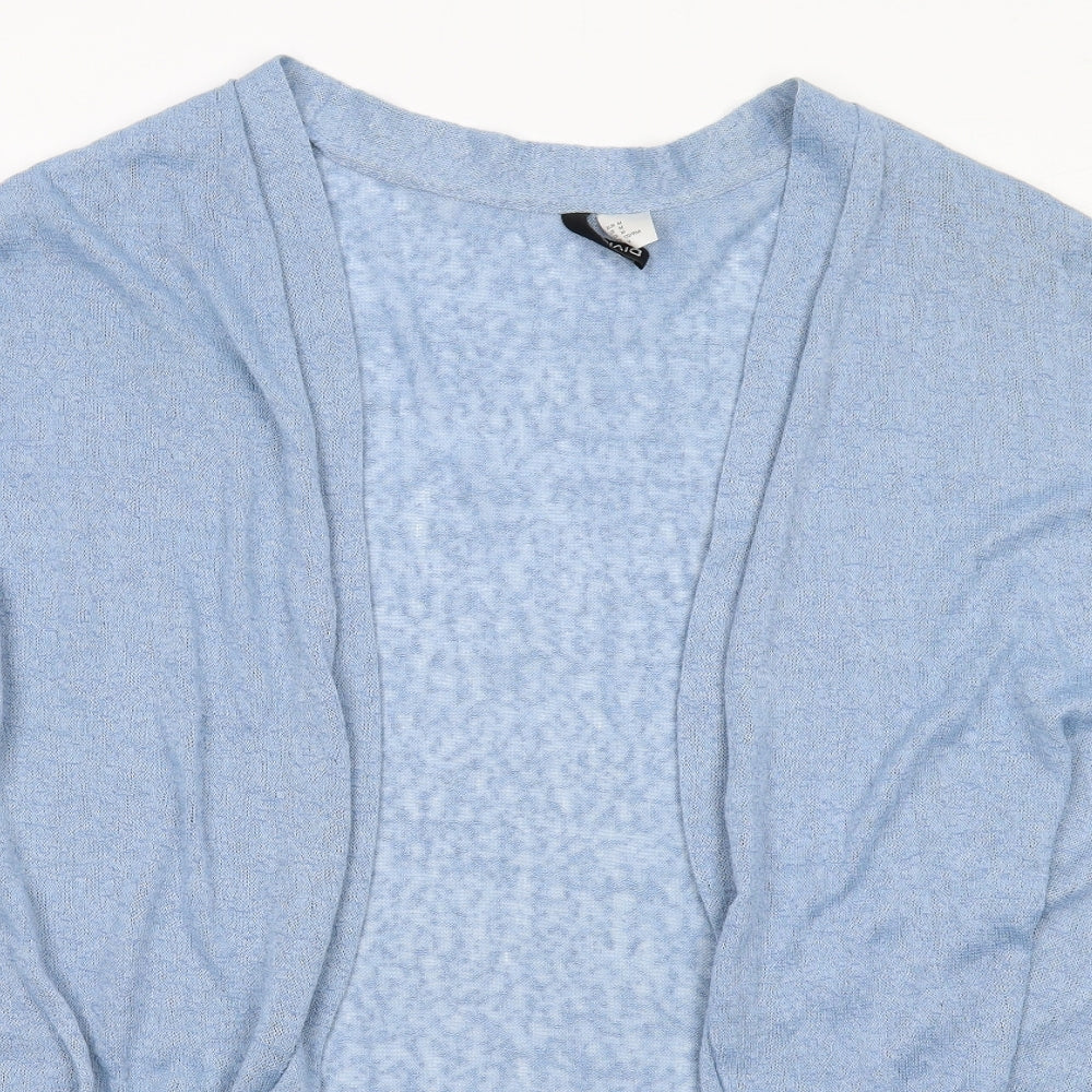 H&M Womens Blue V-Neck Polyester Cardigan Jumper Size M