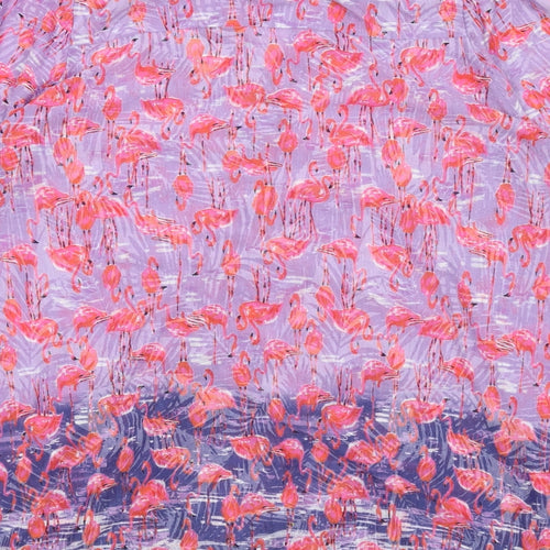 Per Una Womens Purple Geometric Polyester Basic Button-Up Size 18 V-Neck - Flamingo