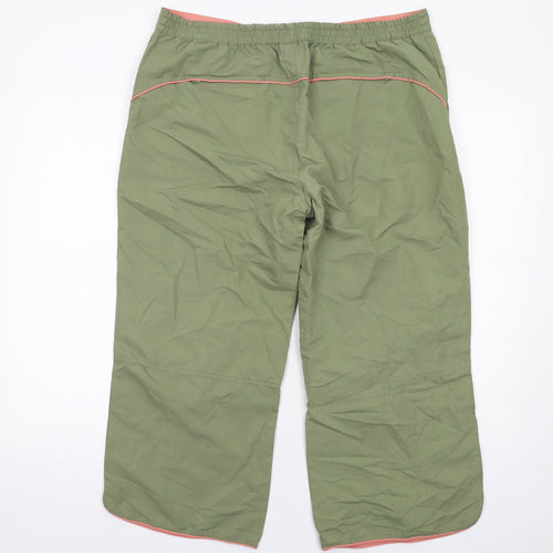 Fluid Womens Green Polyester Cropped Trousers Size 16 L24 in Regular Drawstring