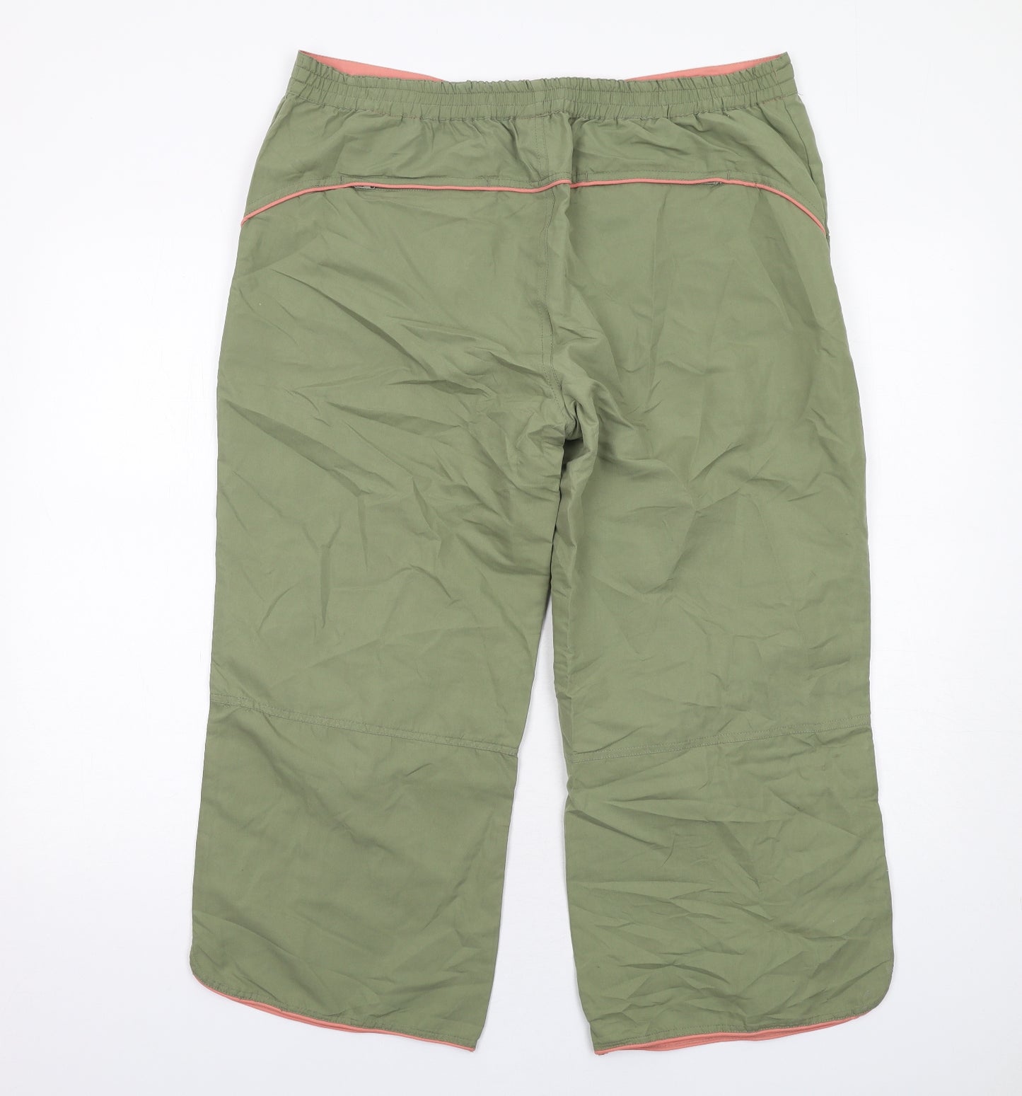 Fluid Womens Green Polyester Cropped Trousers Size 16 L24 in Regular Drawstring