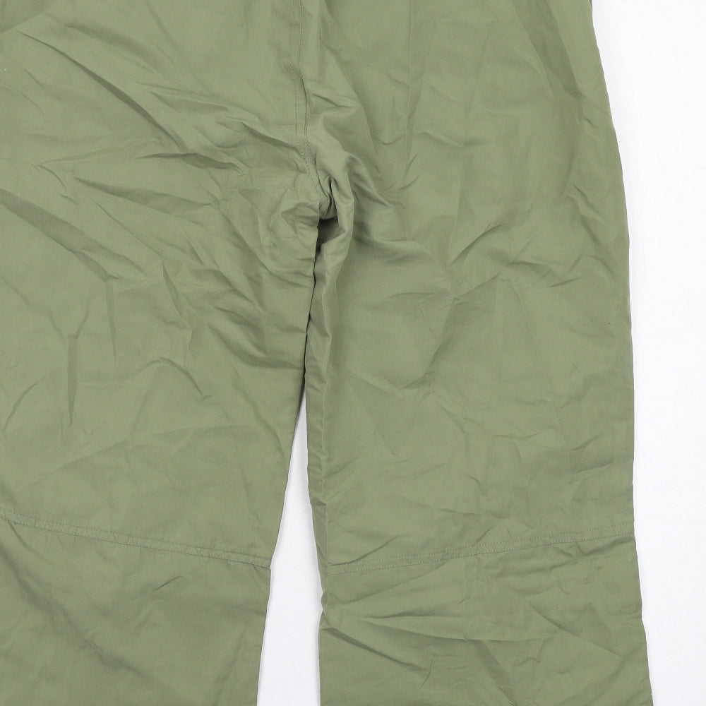 Fluid Womens Green Polyester Cropped Trousers Size 16 L24 in Regular Drawstring