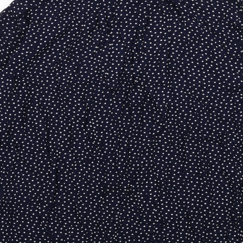 NEXT Womens Blue Polka Dot Viscose Basic Button-Up Size 20 Collared