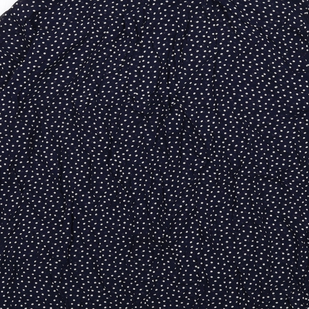 NEXT Womens Blue Polka Dot Viscose Basic Button-Up Size 20 Collared