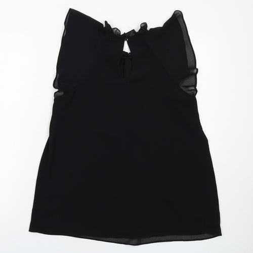 River Island Womens Black Polyester Basic Blouse Size 12 Round Neck