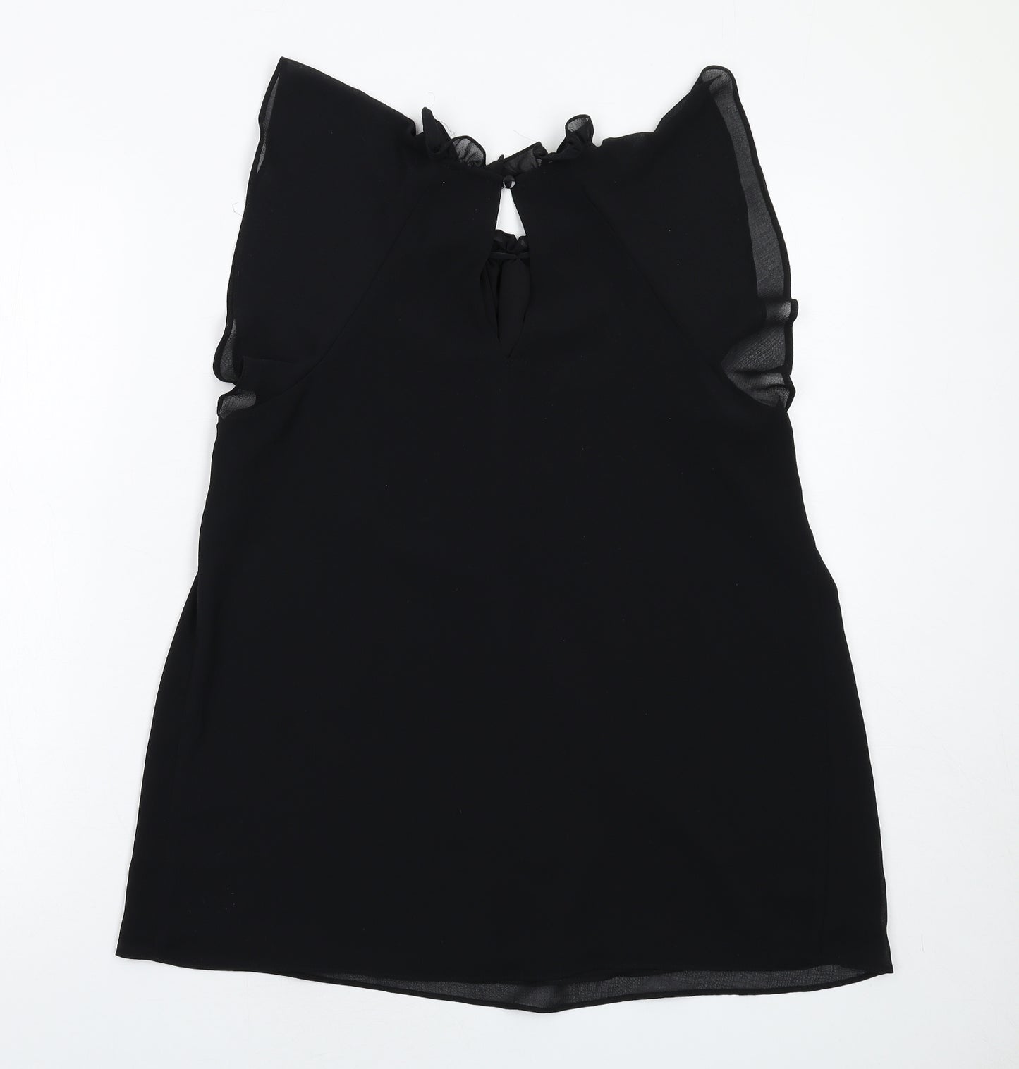 River Island Womens Black Polyester Basic Blouse Size 12 Round Neck