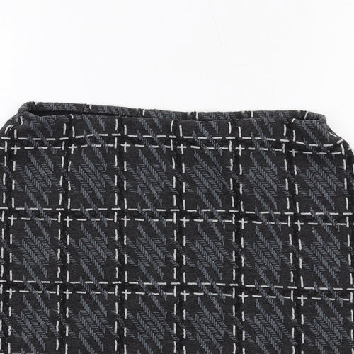 Marks and Spencer Womens Grey Plaid Polyester A-Line Skirt Size 12