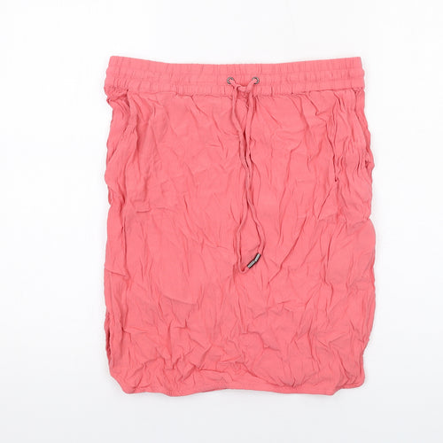 Saint Tropez Clothing Womens Pink Viscose A-Line Skirt Size L Drawstring