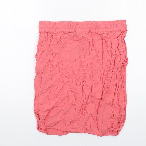 Saint Tropez Clothing Womens Pink Viscose A-Line Skirt Size L Drawstring