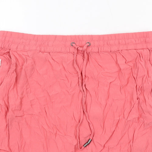 Saint Tropez Clothing Womens Pink Viscose A-Line Skirt Size L Drawstring