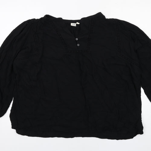 Gap Womens Black Viscose Basic Blouse Size L V-Neck