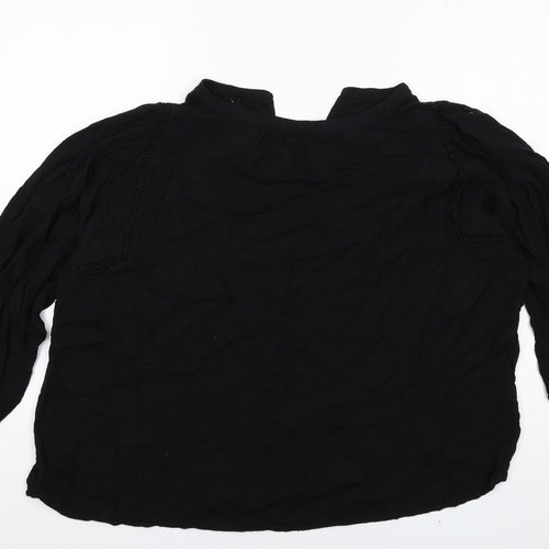 Gap Womens Black Viscose Basic Blouse Size L V-Neck