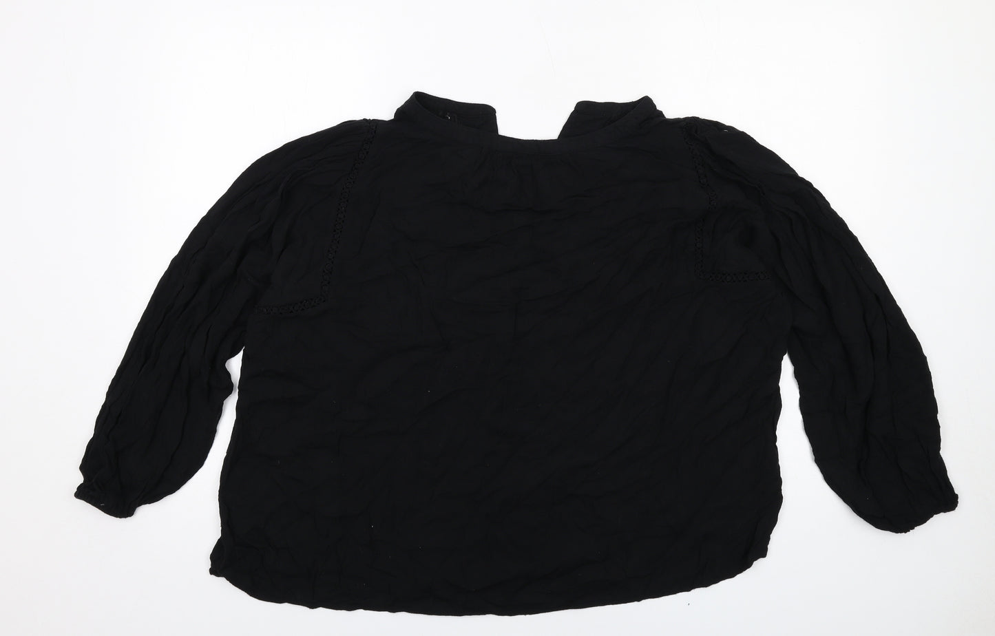 Gap Womens Black Viscose Basic Blouse Size L V-Neck