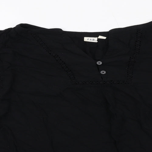 Gap Womens Black Viscose Basic Blouse Size L V-Neck